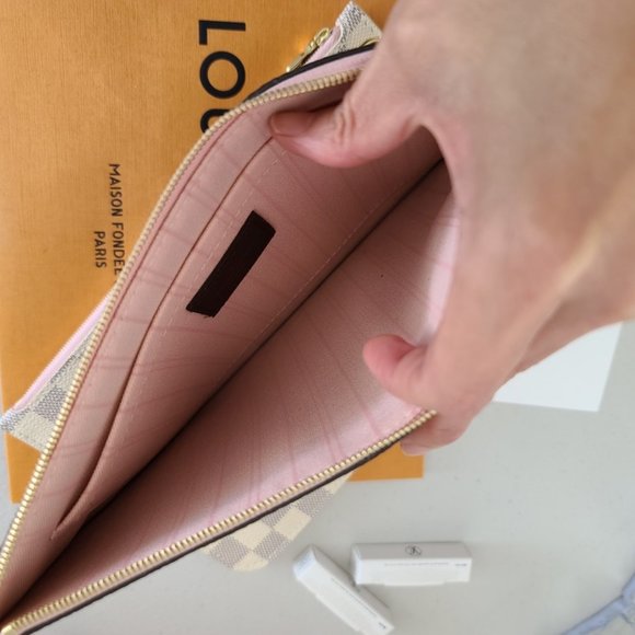 Louis Vuitton Neverfull Pochete Damier Ebene pink - Picture 8 of 15